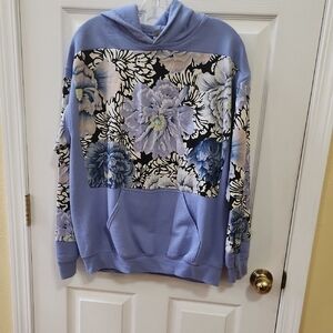 Gildan Blue Floral Hoodie